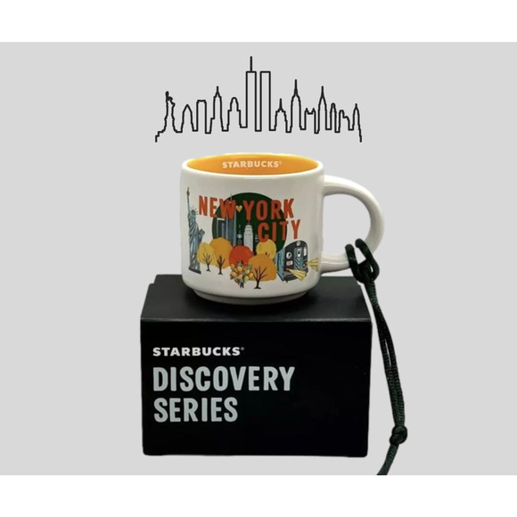 Starbucks New York City Ornament 2 oz Mini Cup Mug Discovery Series Big Apple - Picture 1 of 7